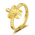 Brass Alloy Sea Turtle Charm Finger Ring Jewelry Rings Gold Plated