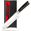 Germany 7-Inch Stainless Steel Santoku Chef Knife with Pakkawood Handle 67 Layer Blade Kitchen Knife