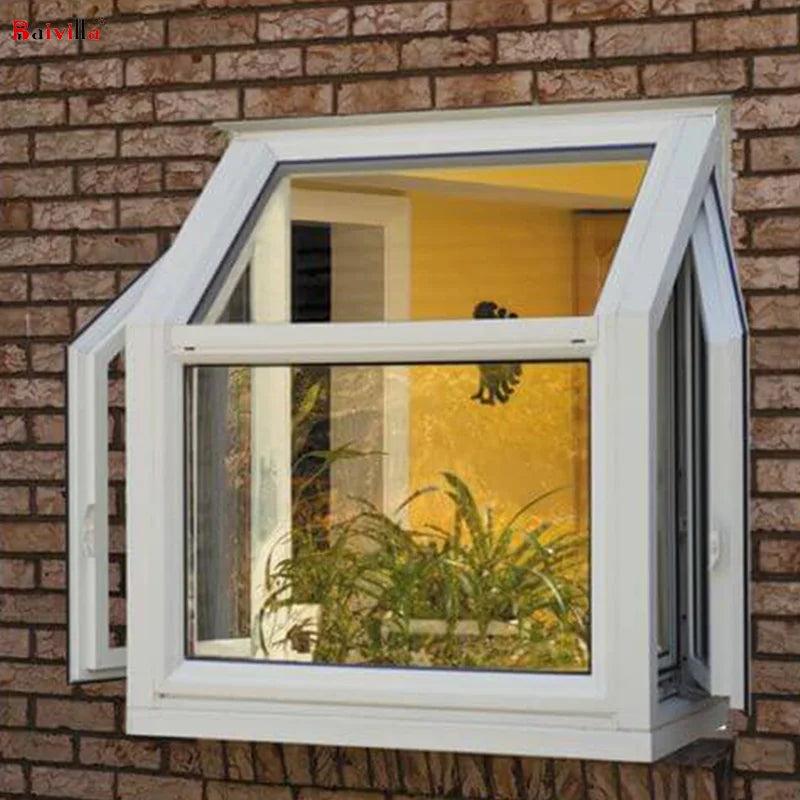Foshan Baivilla Modern Design Swing Style Double Glazed Windows Aluminum Alloy Frame Stainless Steel Screen Netting for Balcony