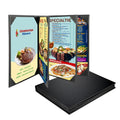 3 Packs of Restaurant Menu Covers Holders 8.5 X 11 Inches Six View Leather Menu Holder Covers Black Leather Menu Cover for Bar