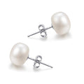 Pearl Earrings Real Natural Freshwater Pearls Light Bulb Stud 925 Sterling Silver Earrings Pearl Jewelry Women Wedding Gifts