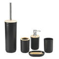 5pcs Eco Friendly Hotel Household Bamboo Bathroom Accessories Set Bathroom Products with Soap Dispenser Toothbrush Holder