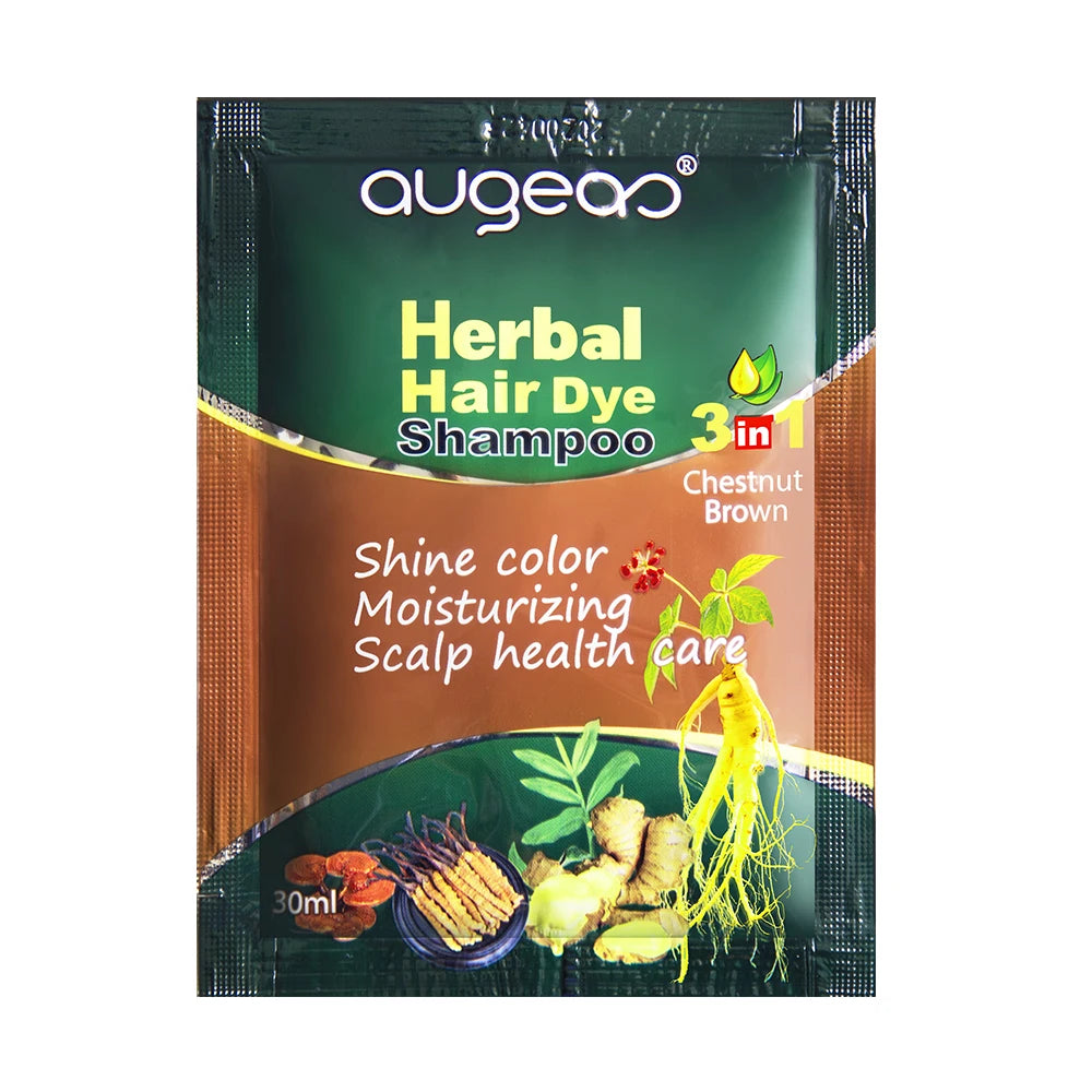 Private Label OEM ODM 3 in 1 Cover Gray White Hair Professional Hair Colour Black Shampoo Sachets Brown for Man