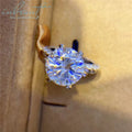 Silver 925 Original 5 Carat Brilliant Cut Diamond Test Past Sparkling D Color Moissanite Wedding Ring for Women Fine Jewelry