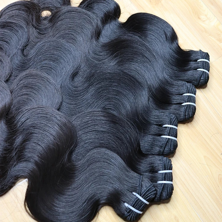Raw Vietnamese One Donor Natural Color Cuticle Aligned Double Drawn Body Wave Hair Bundles