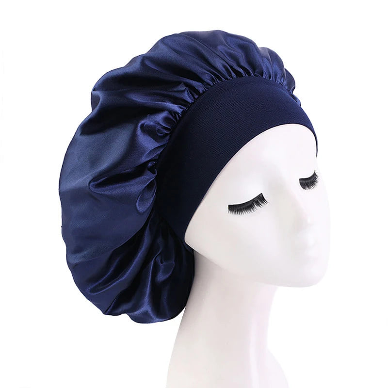 Wholesale Custom Women Hair Care Silky Satin Jumbo Chemo Hat Night Cap Large Bonnets for Sleeping Bonnet En Satin
