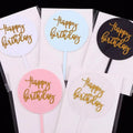 Happy Birthday Party Supplies Cake Decorations Promotional Items Happy Birthday Acrylic Cake Toppers With Gold Stamping LOGO