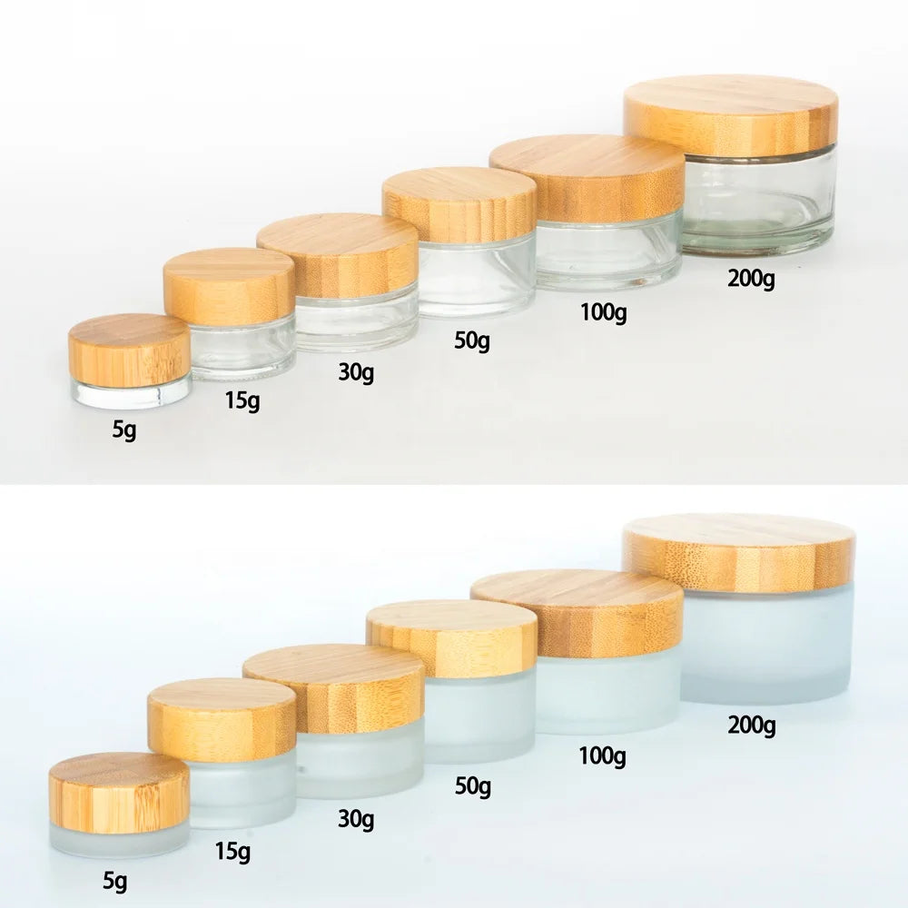 Frosted Glass Skin Care Bottle Cream Jar 5g 15g 30g 50g 100g for Face Cream Packaging