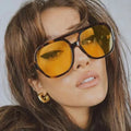 European American Retro Double Beam Sunglasses Trendy Ins Ocean Pieces Large PC Cyber Celebrity Personalized New Sunglasses