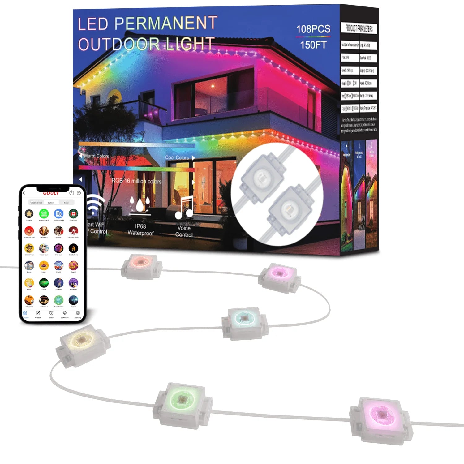 gouly Factory Addressable Pixel Led 36v 150w Smart Controller Aluminum Permanent Christmas Track Lights