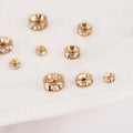 Golden Crimp Beads Brass Round Ball Inlay Zircon Stripes Isolation Beads 18k Gold Plated Jewelry Making Supplier