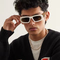 STY3762N Fashion White Rectangle Sunglasses Women Men Luxury Brand Designer Sunglasses Men Trend Brown Cat Eye Sun Glasses UV400