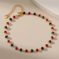 Bohemian Feet Jewelry Brass 18K Real Gold Plated Bead Ankle Bracelet for Women