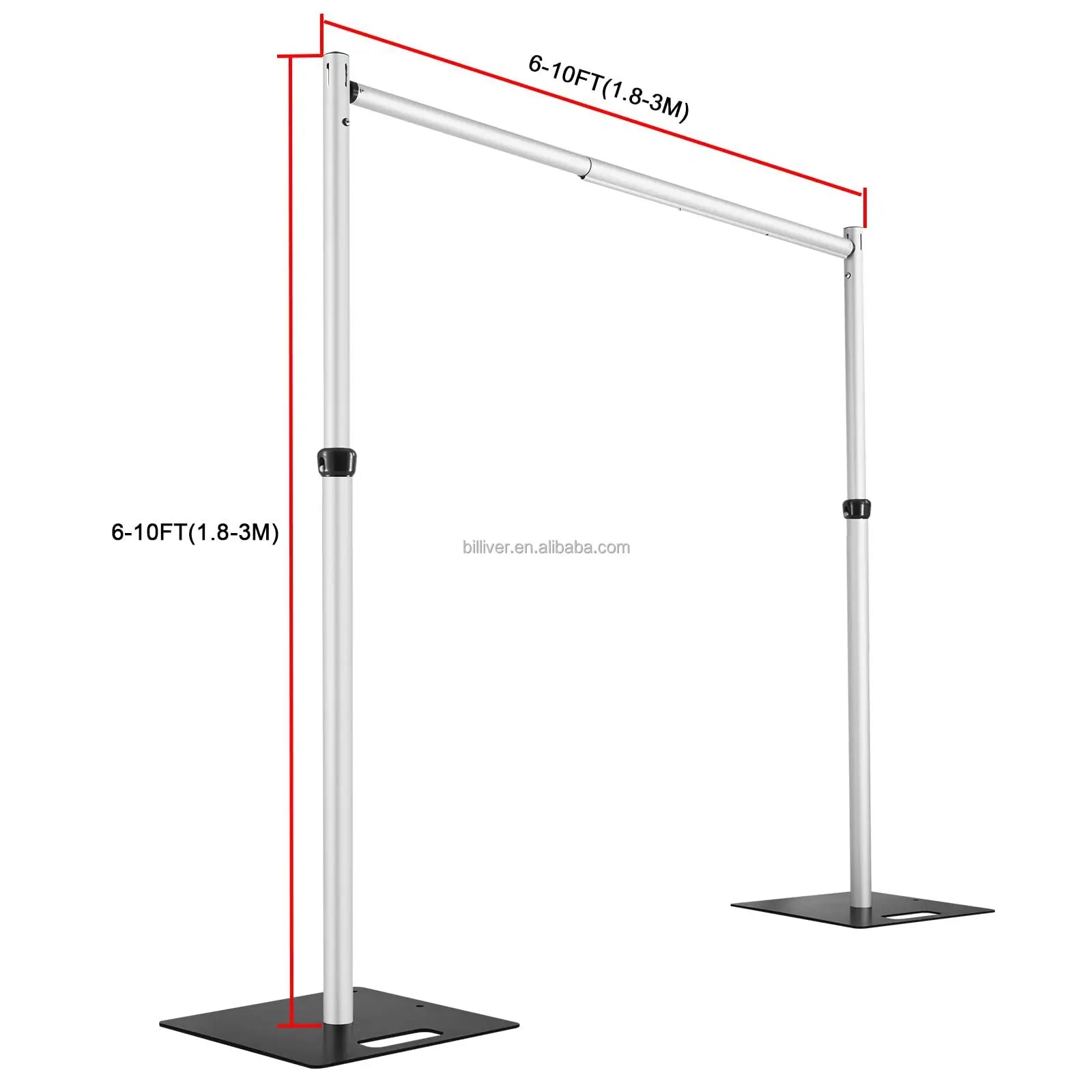 Aluminum Alloy Adjustable Height Road Guide Chandelier Rack Wedding Event Props Background Rack Stand Pipe and Drape Frame Kit