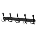 European Matte Black Stainless Steel Coat Hook Rack 4 Wall-Mounted Punch-Free Bathroom Hooks for Cloth Hanging