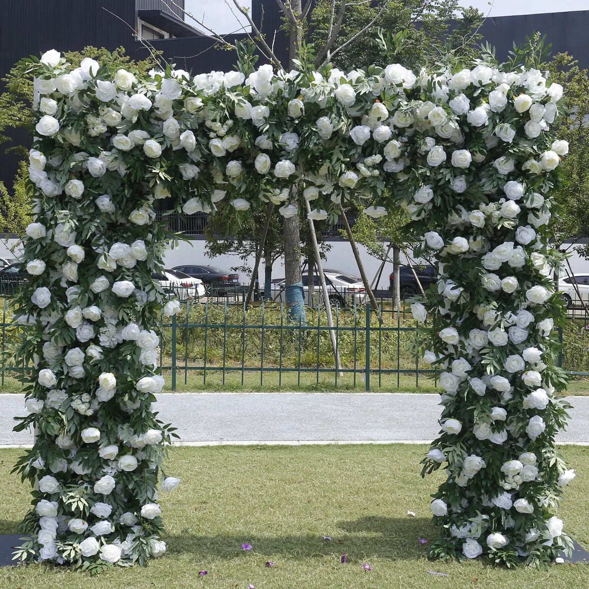 Hot Wedding Events Flower Arch with Stand Silk Rose Flower Runner Flower Wedding Arch
