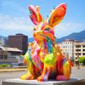 Life Size Animal Sculpture Ornamental Large Easter Bunny Rabbit Statue Outdoor Spring Garden Yard Decoration MegaBDM