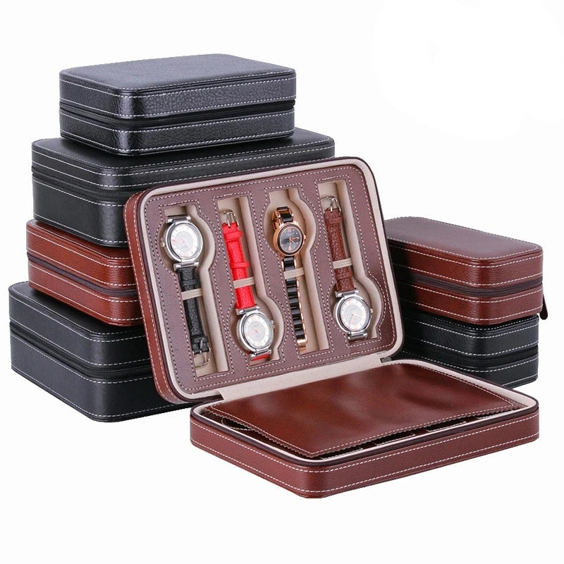 2/4/8 Slot PU Leather Watch Box Exquisite Watch Glasses Storage Box Men Women Watch Jewelry Organizer Case