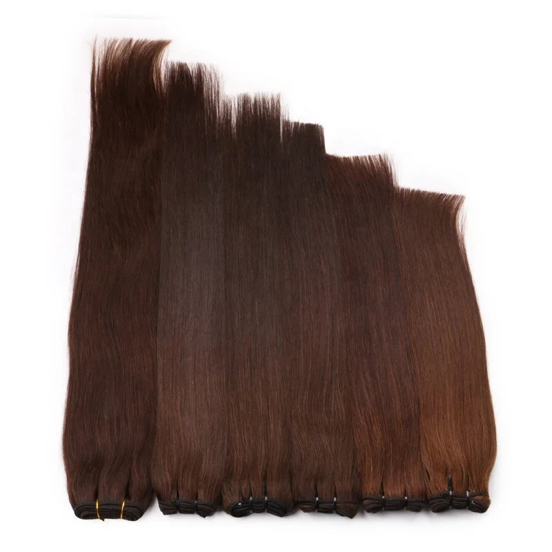 12 14 16 Inch Natural Black Blonde Human Hair Extensions Weft Curtain Hair Extensions Double Weft Cuticle Aligned Remy Hair