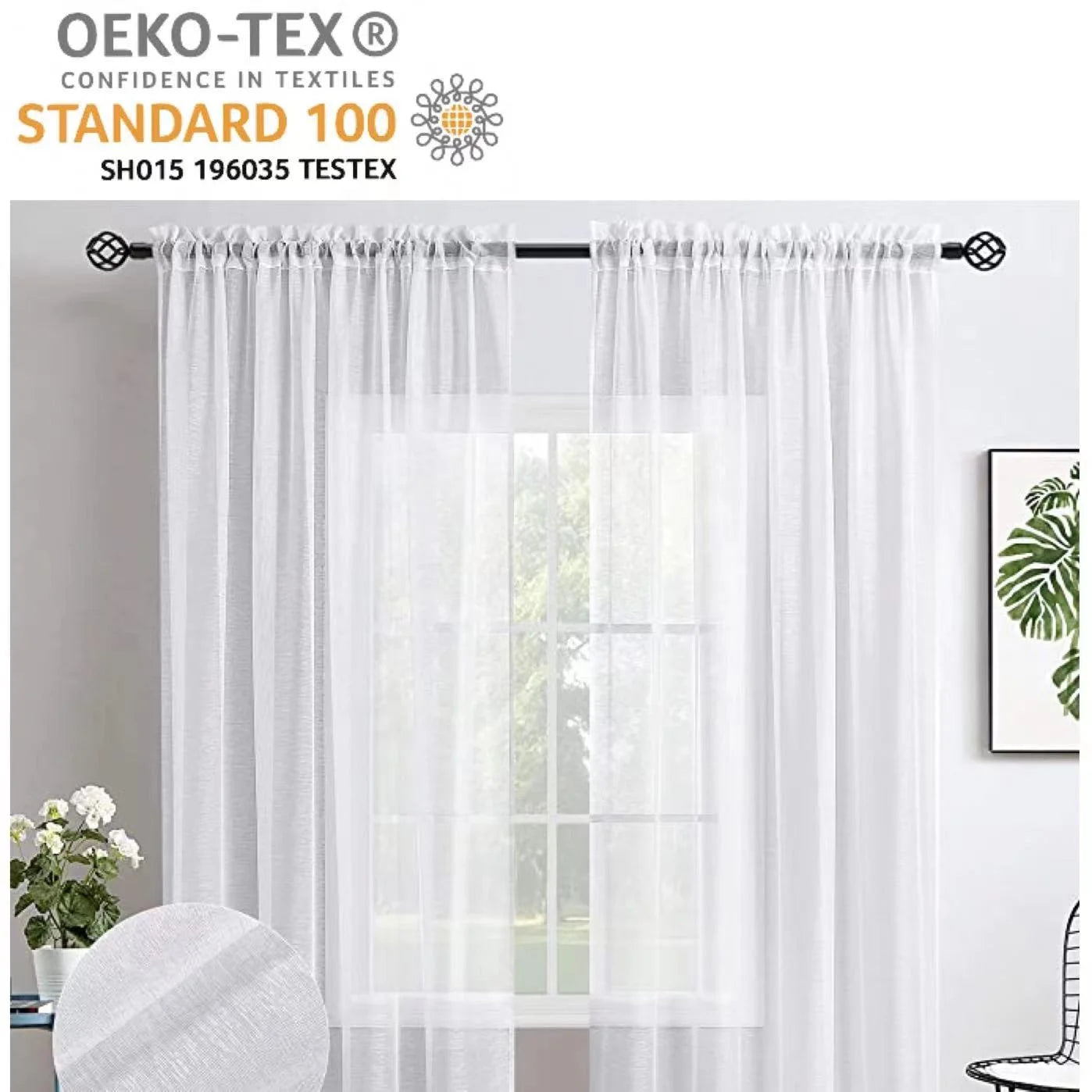 Ready Stock Semitransparent White Curtain Sheer for Rolls