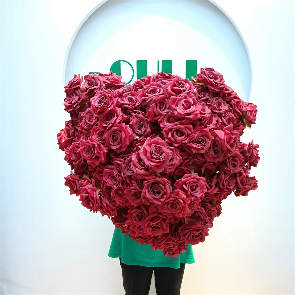 Q-3012 Wholesales Artificial Diamond Rose Bouquet 9 Heads Rose Flowers Home Wedding Decoration