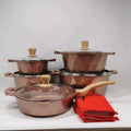 Aluminum Cooking Pot Set Germany Style Non Stick Granite Coating 12PCS Dessini Die-castig Cookware Sets Non-stick
