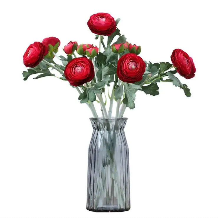 Premium Quality Artificial Flocking Peony Flowers Silk Flowers With Low Price