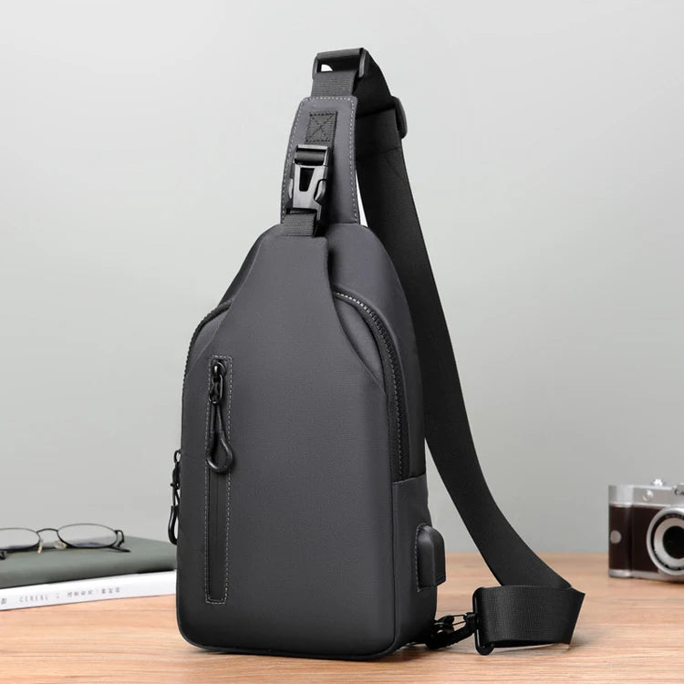 Normcore Waterproof Oxford Portable Simple Chest Crossbody Sling Messenger Bag for Men Single Shoulder Single Shoulder Crossbody