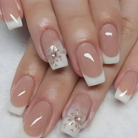 Wholesale French Square Acrylic Press on Nails False Nail Designer Press on Faux Ongles Artificial Nails Artificial Fingernails