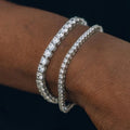 3mm 4mm 5mm Tennis Bracelet Gold Plated Prong Pave AAA Cubic Zircon Spring Clasp Tennis Bangles Iced Out Hip Hop Tennis Bracelet