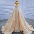 Jancember RSM67338 Mermaid Dress Detachable Trail Sweetheart Royal Luxury 3D Appliques  Bridal Gown