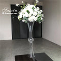 Wholesale Cheap Tall Home Decor Reversible Trumpet clear Glass Vase for Wedding Centerpieces