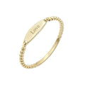 Customizable 14k Real Solid Pure Gold Engagement Ring with Letter Design-Trendy Unisex Wedding & Anniversary Jewelry