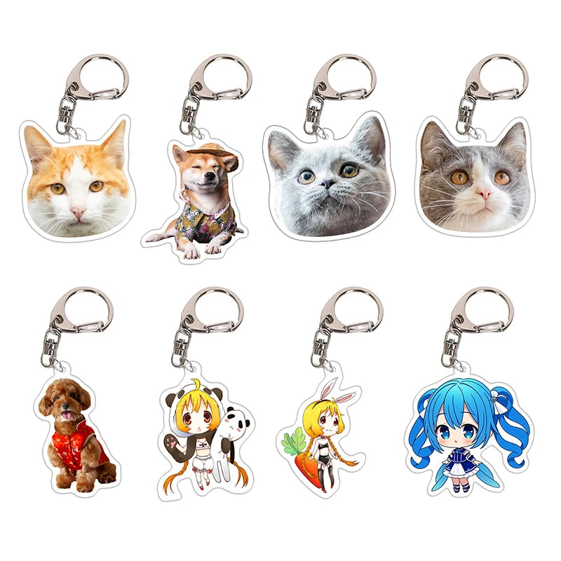 Anime Acrylic Keychain Blanks Printed Customized Photo Acrylic Key Chain Clear Acrylic Charms