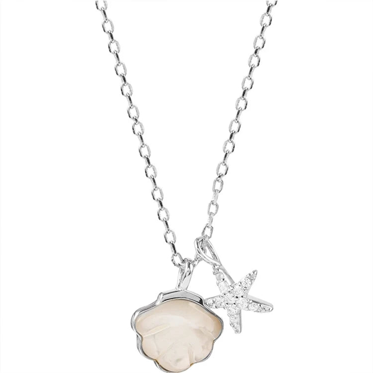 Wholesale Copper Classic Starfish Sea Shell Necklace for Women Jewelry
