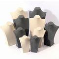 Hot Selling Gray Jewelry Display Rack Mannequins Suede Velvet Necklace Busts Stand
