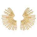 High-end New Hot Seller Vintage Alloy Half Sun Flower Flower Stud Earrings Trendy Party Retro Metal Earrings Oversize Jewelry