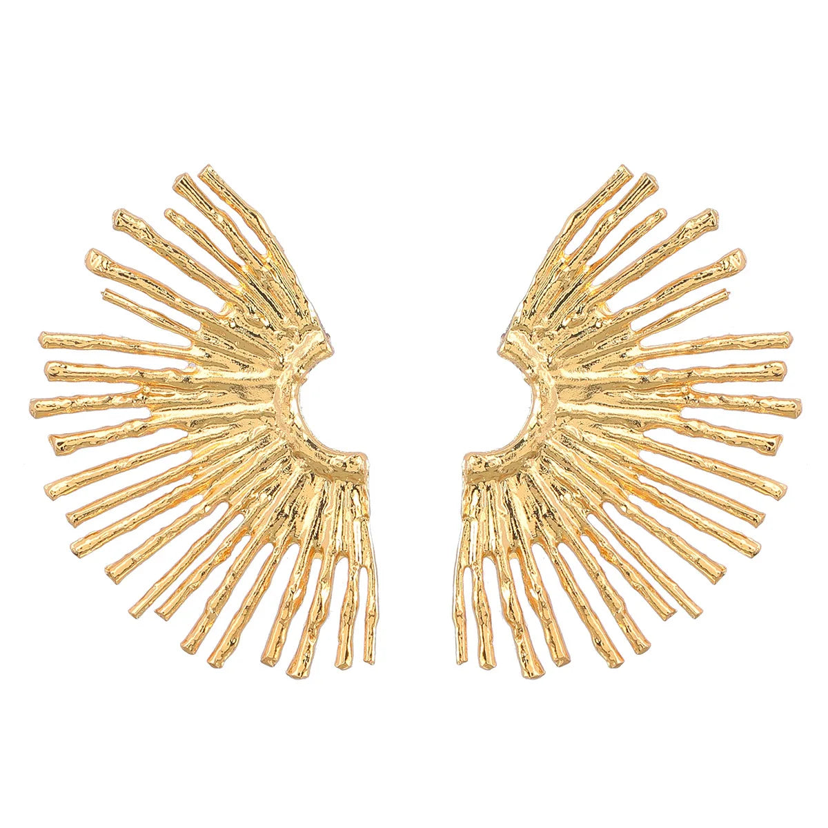 High-end New Hot Seller Vintage Alloy Half Sun Flower Flower Stud Earrings Trendy Party Retro Metal Earrings Oversize Jewelry