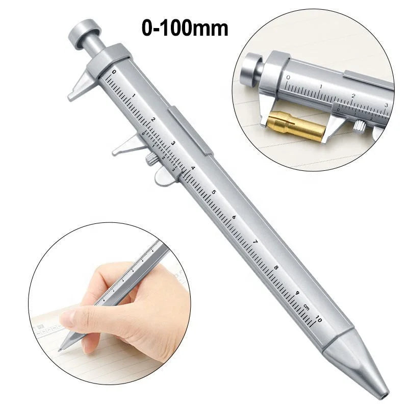JINFUSI Vernier Caliper Fountain Pen Custom logo Multi-function Tool Advertising Gift Pen with Scale for School Students