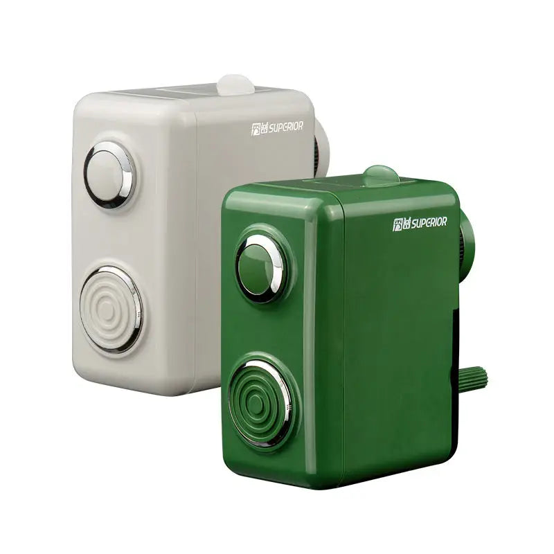 Superior Retro Design Mechanical Pencil Sharpener 3 Colors (Black White Green) Plastic Body Non-Electric Artist Sketching Tool MegaBDM