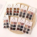 Elegant Minimalist Bow Hair Clips 6pcs/set Small Size Plastic Flower Hair Claws Wholesale