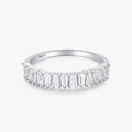 Ailmay Transparent Trapezoidal Zircon Combination Genuine 925 Sterling Silver Finger Ring for Fine Female Fashion Jewelry