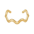 18K Gold Plated Brass Jewelry Irregular Waved Line Design Opening Bangle for Women Punk Accessories Bracelet B232359