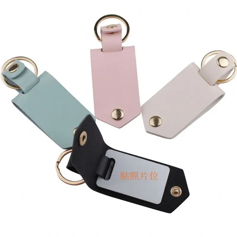 Best Selling Family Mini Photo Album DIY Blanks Sublimation Pu Leather Keychain Sublimation Blank Picture Leather Photo Keychain