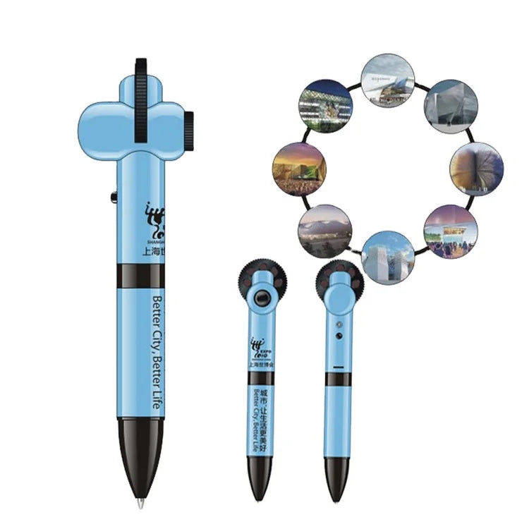 Custom Logo LED Projector Pen with Full Image Projection Plastic Ballpoint Pen with Free Samples