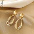 Best Quality Earrings Women Fashion Versatile Big Ring Vintage Matte Gold Earrings Statement Studs JoyerIa Pendientes