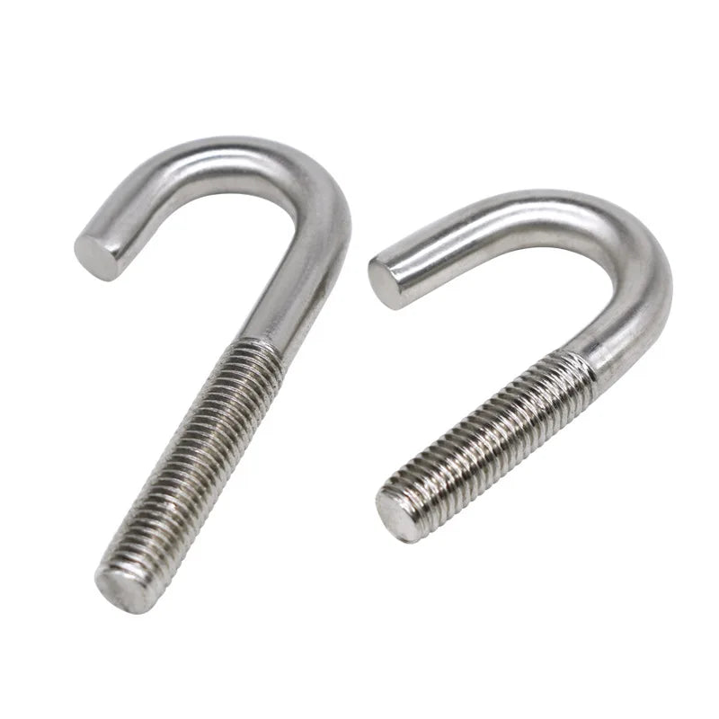 304J Stainless Steel J-Shaped Umbrella Handle Hook M5 M6 M8 Non-Standard Screw with Plain Finish Product Category Bolts MegaBDM