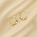 925 Sterling Silver Flower Branch Tree Leaf Leaves Gold Plated Stud Earrings for Women Dropshipping Products 2023