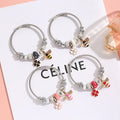 Fashion DIY Bee Flower Pendant Bangle Adjustable Crystal Beads Bracelet for Women Girls