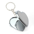 DIY Souvenir Gift Custom Epoxy Picture LOGO Gold Square Round Heart Shape Folding Pocket Mini Mirror With Keychain